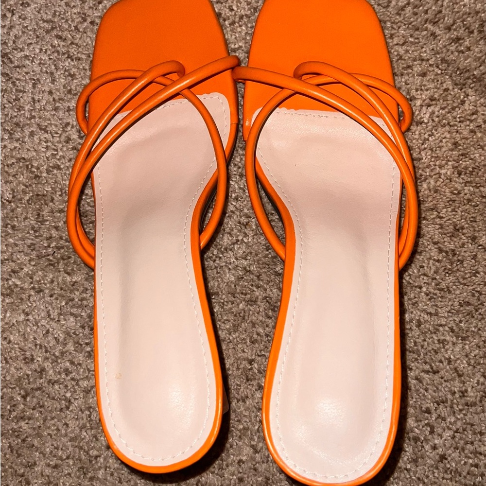 Women’s Strappy Slide Sandals - Orange